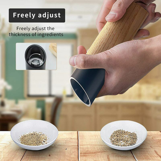 Salt and Pepper Mill Set with Tall Black and White Salt and Pepper Shakers with Adjustable Coarseness,Perfect Gift for Salt and Pepper Shakers,2Pcs