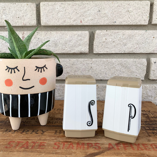Vintage Mcm Max Klein Mid Century Plastic Salt & Pepper Shakers - Hovg0077
