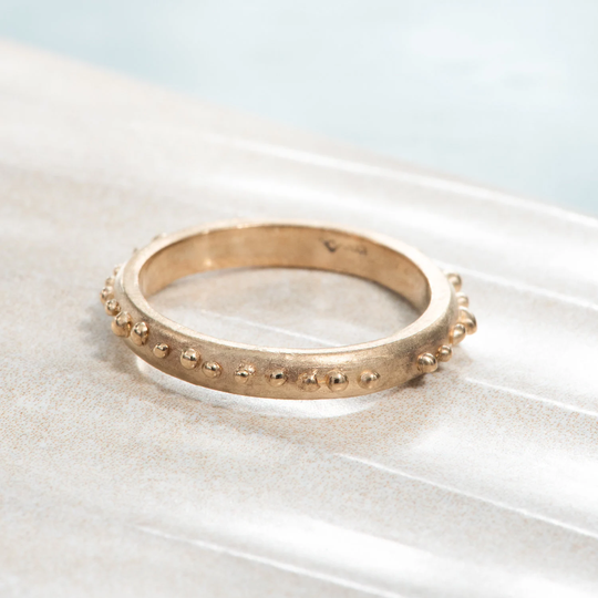 Organic Millgrain Band in Yellow Gold