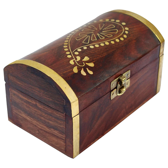Handmade Wooden Jewel Organizer Rustic Keepsake Box, Wedding Memory Chest, Organiser With Floral Design Jewellery