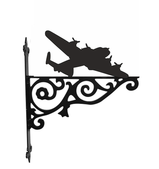 Lancaster Silhouette Ornamental Hanging Bracket - Contemporary Basket Wall Mounted Decorative Garden Black
