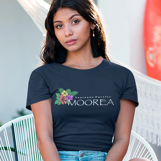 Moorea Hibiscus Flower T-Shirt, Lauranna Pacific, Tropical From