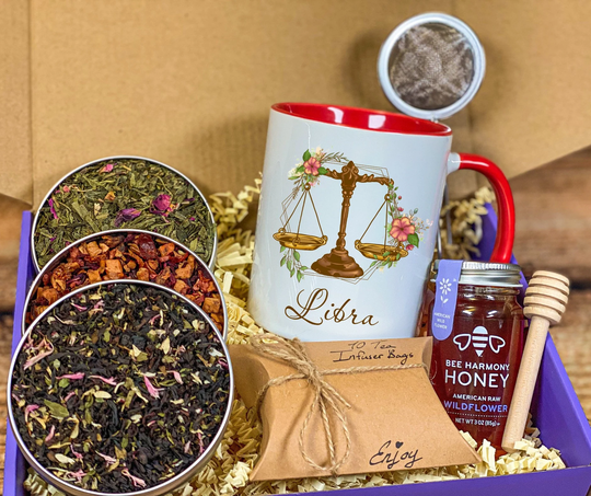 Deluxe Libra Gift Box For Birthday With Organic Tea & Honey, Set, Gifts, Box, Gifts