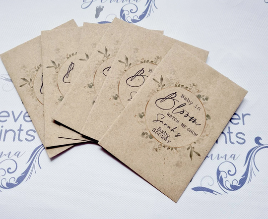 Baby Shower Seed Packets, Baby in Bloom, Watch Me Grow Personalised Seen Favours