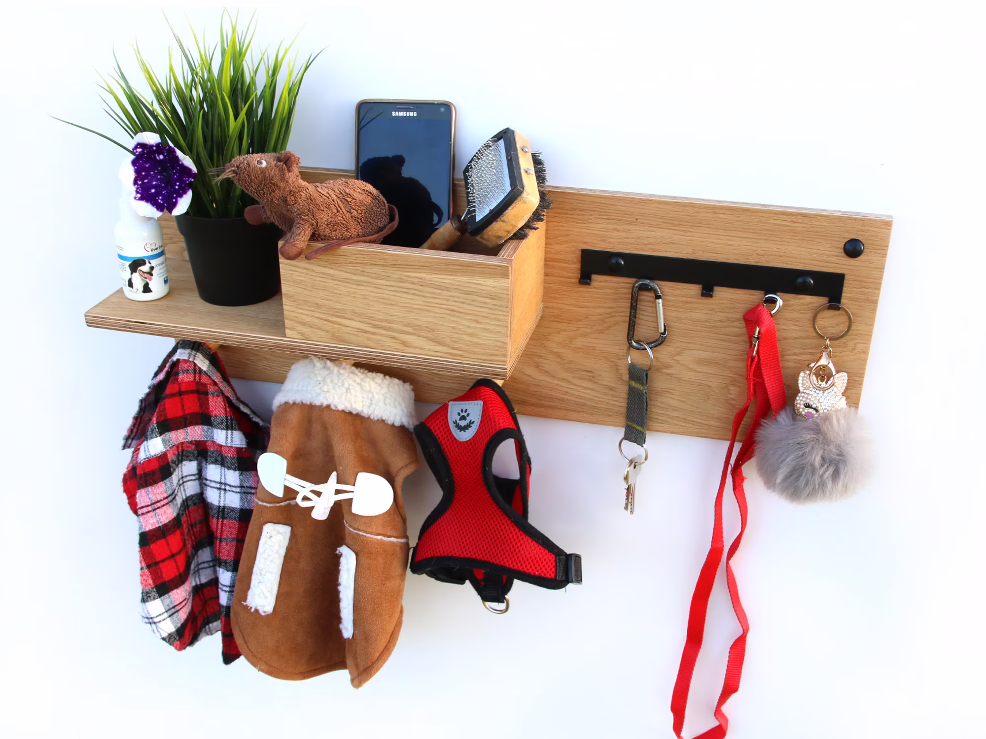 Modern Coat Rack With Shelf, Entryway Shelf , Dog Key Organization 60cm - 23.62