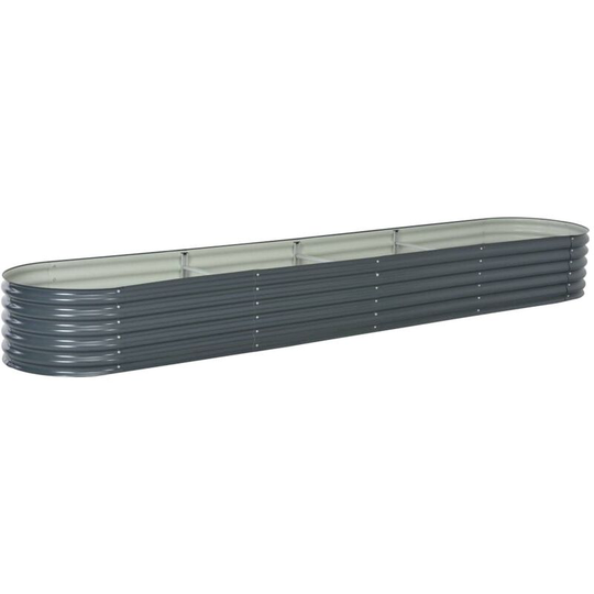 Topdeal - Garden Planter 400x80x44 cm Galvanised Steel Grey VDTD29656