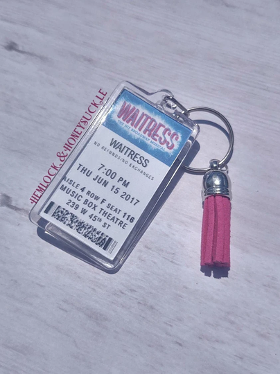 Waitress Broadway Musical Ticket Keychain