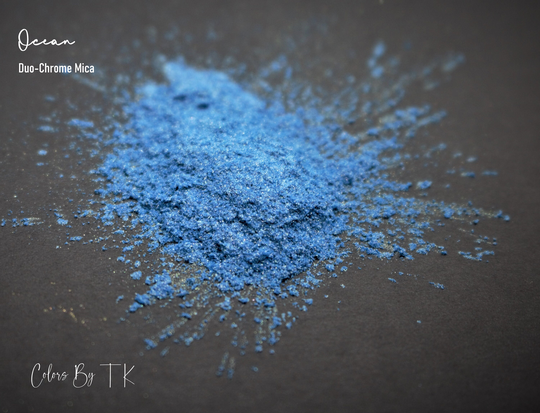 Ocean Blue Gold Mica Pigment Powder Vegan For Resin, Nail Polish, Make Up, Slime, Freshies, Candle Making, Soap Making