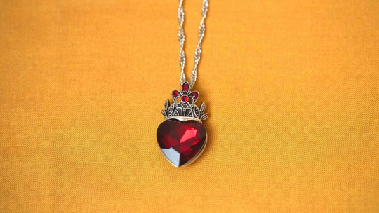 Burgundy Heart Pendant Christmas Holiday Season Gift ~ Sacred Collection 21'