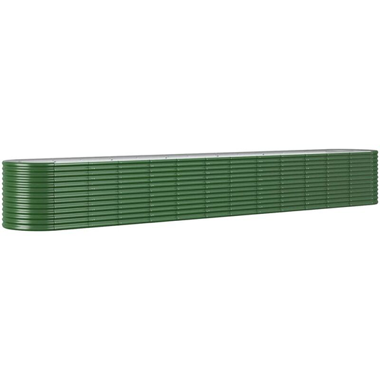 Garden Planter Powder-coated Steel 512x80x68 cm Green vidaXL - Green