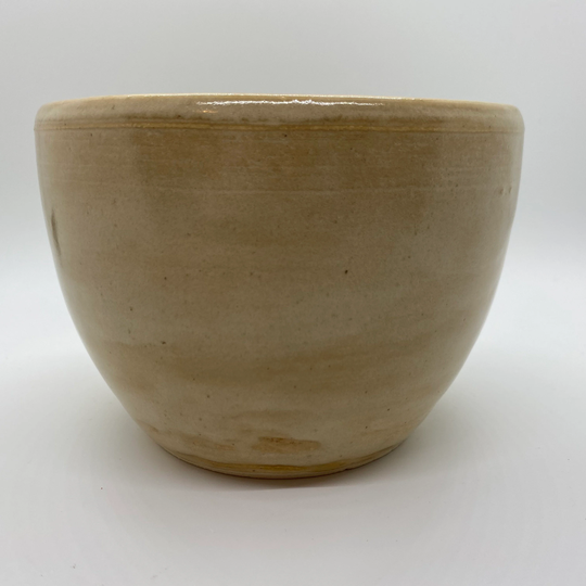 Hand Thrown Stoneware Planter, Cream Colored Succulent Small Planter With Drainage Hole