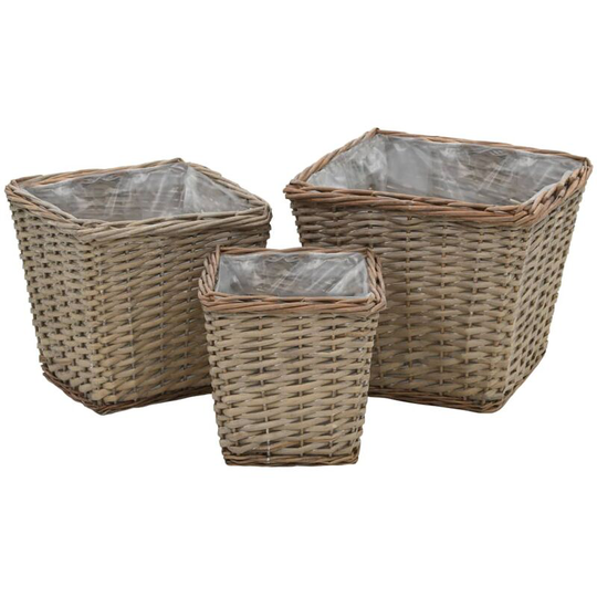 Vidaxl - Raised Bed 3 pcs Wicker with pe Lining Brown