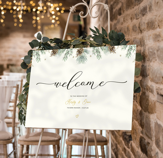 Welcome Sign | Tis The Season Winter Wedding, Welcome To Our Wedding Sign, Sign Christmas in July, Friends Bridal Shower