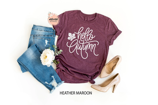 Hello Autumn Shirt - Fall I Love Lover Thanksgiving Tee -Autumn Season -Cute