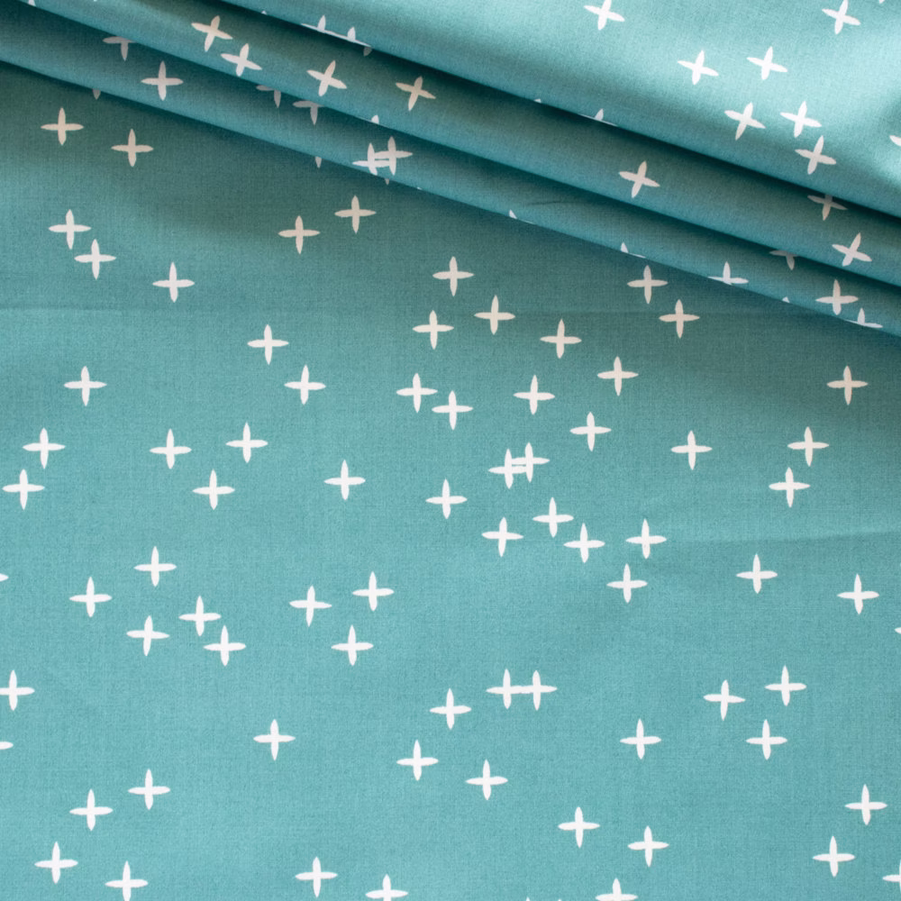 Wink Teal Organic Cotton Poplin