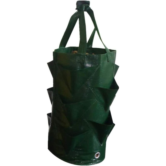 Echoo - 3 Gallons Planting Grow Bag, Hanging Strawberry Bags, Plastic Strawberry Planter Bags for Growing Strawberry, Pepper, Cucumber, Flowers and
