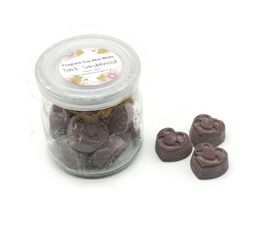 Dark Sandalwood Scented Soy Wax Melts - Fragrant 16 Pieces Eco Friendly Candle Intention Manifesting Chakra Gift