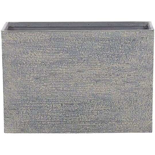 Modern Outdoor Indoor Flower Pot Stone Rectangular 29 x 70 x 50 cm Grey Edessa - Grey