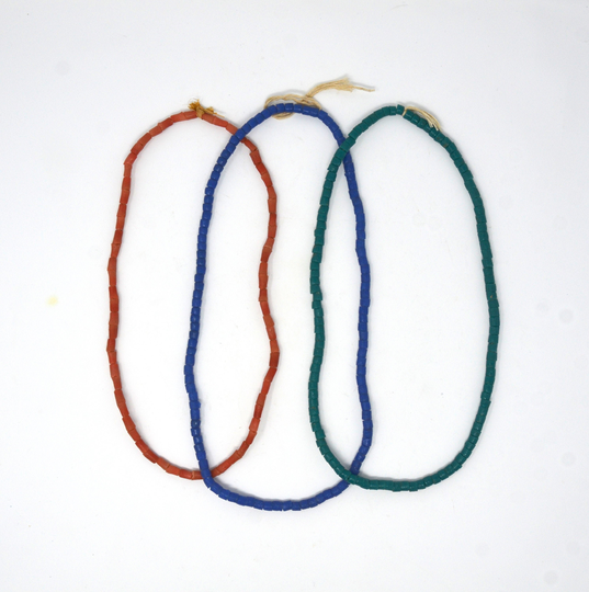 3-strand Combo Single-Colour Powder Glass Vintage Beads From Ghana