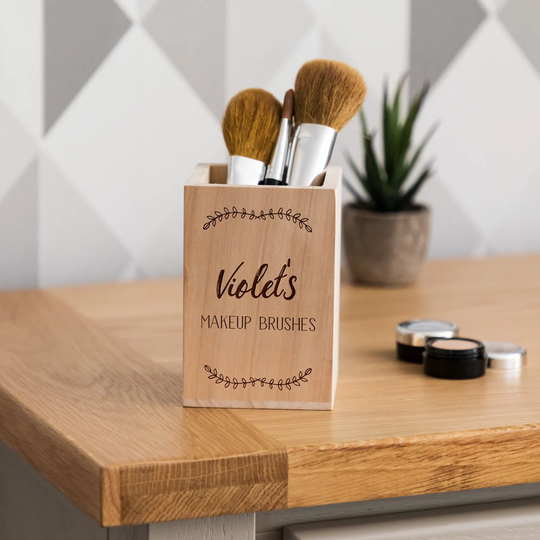 Makeup Brush Holder - Personalised Pot Organizer Gift For Her Make Up Lc436