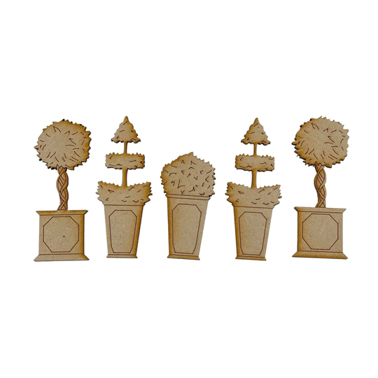 5 Pack Mdf Wooden Fairy Door Accessories Garden Plant Pots