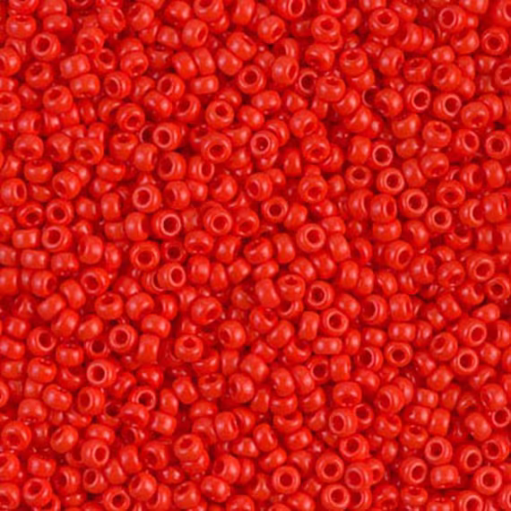 Miyuki Seed Beads 11/0 Opaque Red 11-407 24G Japanese Beads, Size 11 Glass Rocaille Bead, Bead