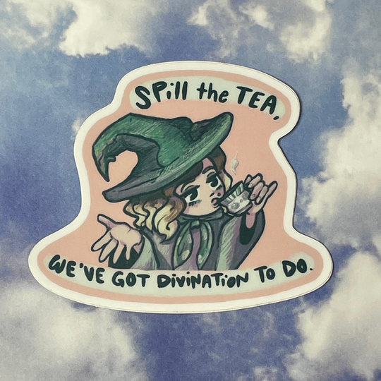 Spill The Tea, Witch Vinyl Sticker