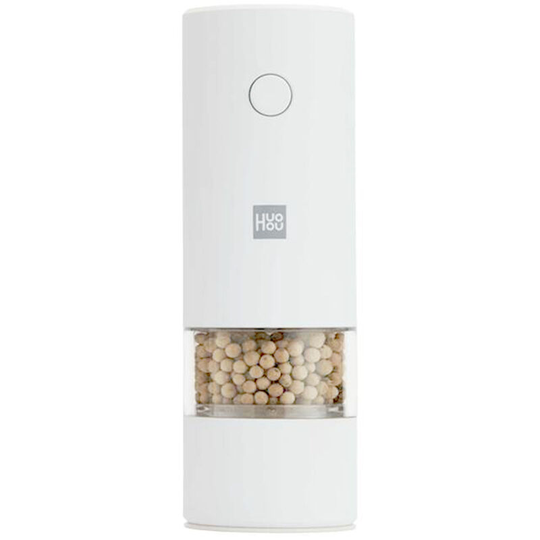 Huohou - Electric Salt and Pepper Grinder Battery Operated Automatic Pepper Mill Spice Mills with led Light Adjustable Ceramic Coarseness One Handed