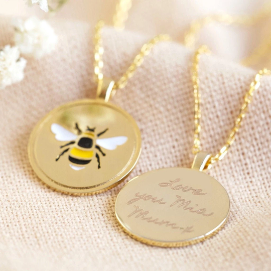Personalised Bee Necklace With Real Seed Card