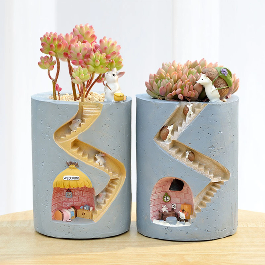 Ornament Plant Pots, Flowerpot Succulents Planter, Hedgehog Ceramic Pot, Cactus Rabbit Planter Pots Unique, Plants Indoor