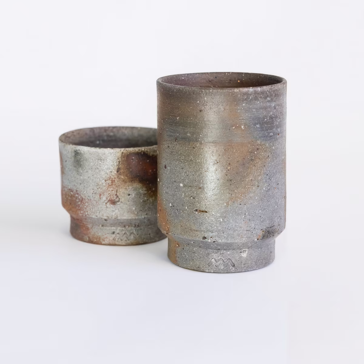 Japanese Tea Cup, Asemi Co. Bizen-Yaki Traditional Handcrafted Natural Clay Matcha Unique Gift - Green Tea, Coffee, Espresso, Sake