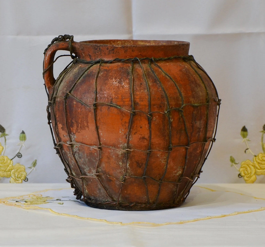 Old Clay Pot. Wabi Sabi Rare Pottery. Farm House Rustic Decor