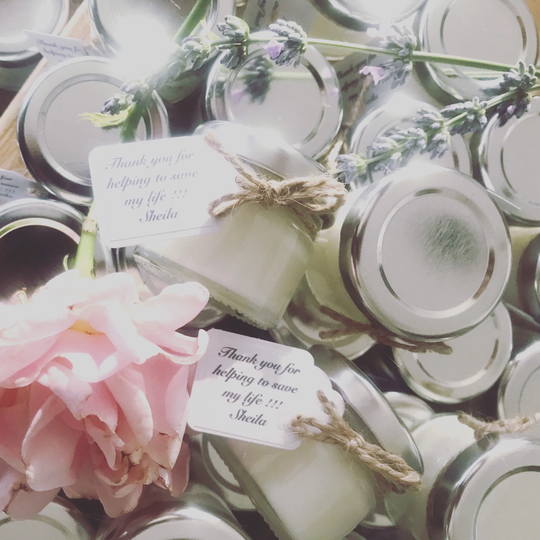20 Personalised Wedding Candle Favours, Mini Candles With Tied Labels, Baby Shower Hen Party Baptism