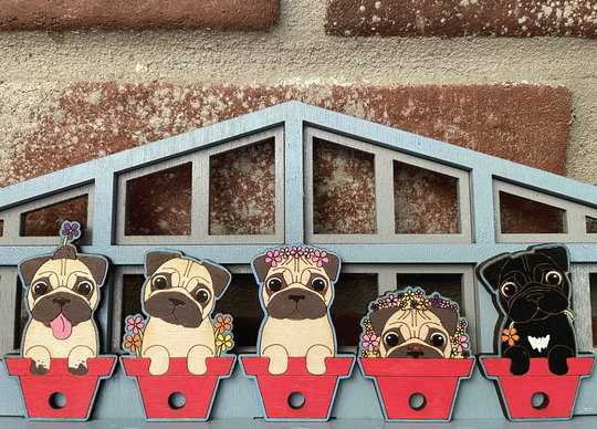 Pug Keychains & Wall Hanging Organizer