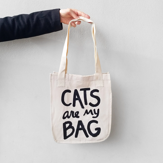 Cats Are My Bag Organic Cotton Market Tote Bag, Cute Cat Tote Bags For Women, Cat Owner Gifts, Themed Bag, Pet Gifts Her