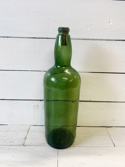 Dark Green Glass Bottles; Apothecary Emerald Medicine Bottle; Vintage Pharmacy; Wine Farmhouse Decor; Industrial; Vase; Alcohol
