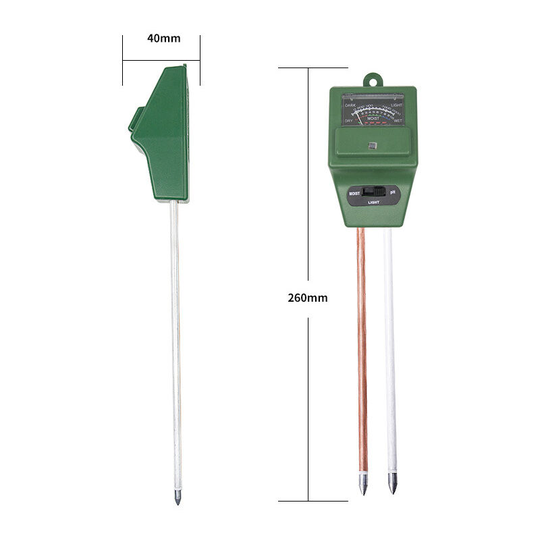 Heguyey - Soil pH Meter, 3 in 1 Soil Moisture/Light/PH Tester Garden Plant Care Tool Kits Ideal for Garden Lawn Farm Indoor Outdoor Applications