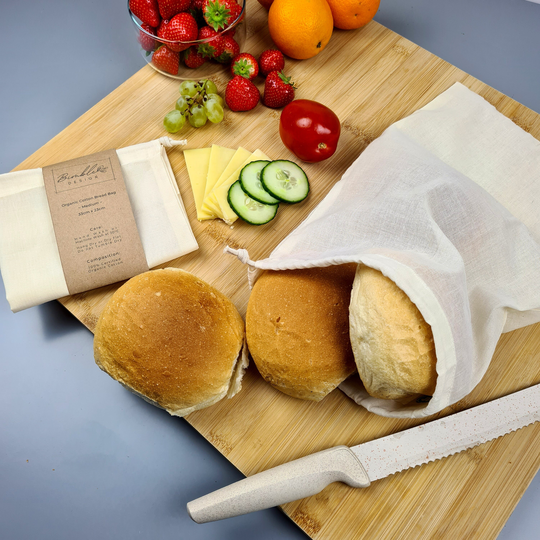 Bread Bag Medium - 33x23cm Reusable Bread, Grocery & Produce Organic Cotton Plastic Free Eco Friendly