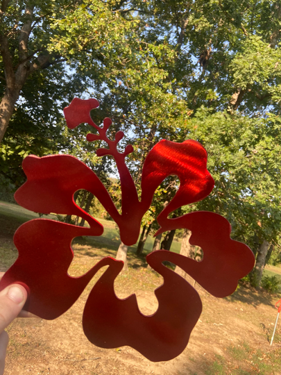 Hibiscus Metal Art Flowers - Anodized Transparent Flower Wall Home Decor Hawaiian Decoration