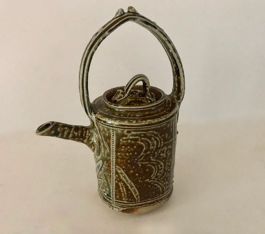 Barry Huggett, Studio Pottery, Salt Glaze Teapot, Fine Art Ceramic, Colourcoveart
