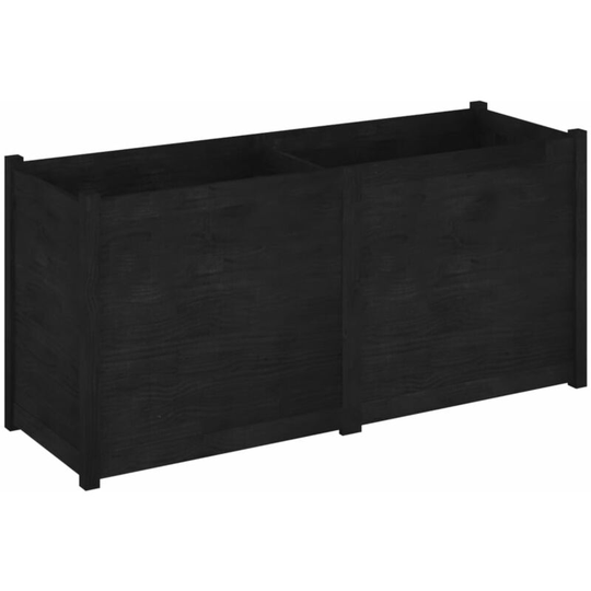 Garden Planter Black 150x50x70 cm Solid Pinewood Vidaxl Black