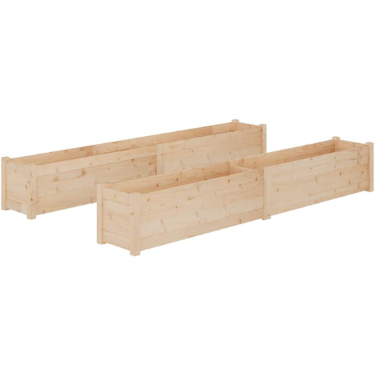 Vidaxl - Garden Planters 2 pcs 200x31x31 cm Solid Pinewood Brown