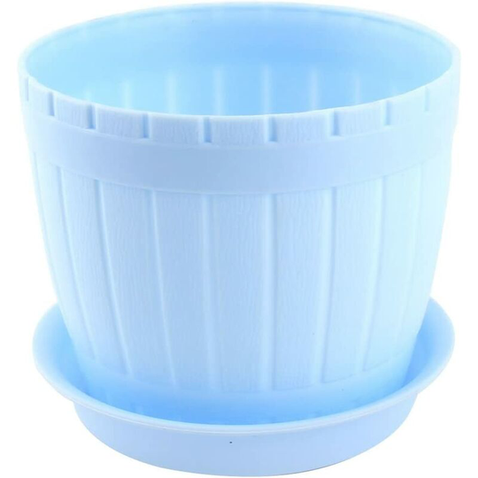 Sourcing map Home Garden Plants Flowers Grass Plastic Cylinder Pot Holder Planting vegetables Blue