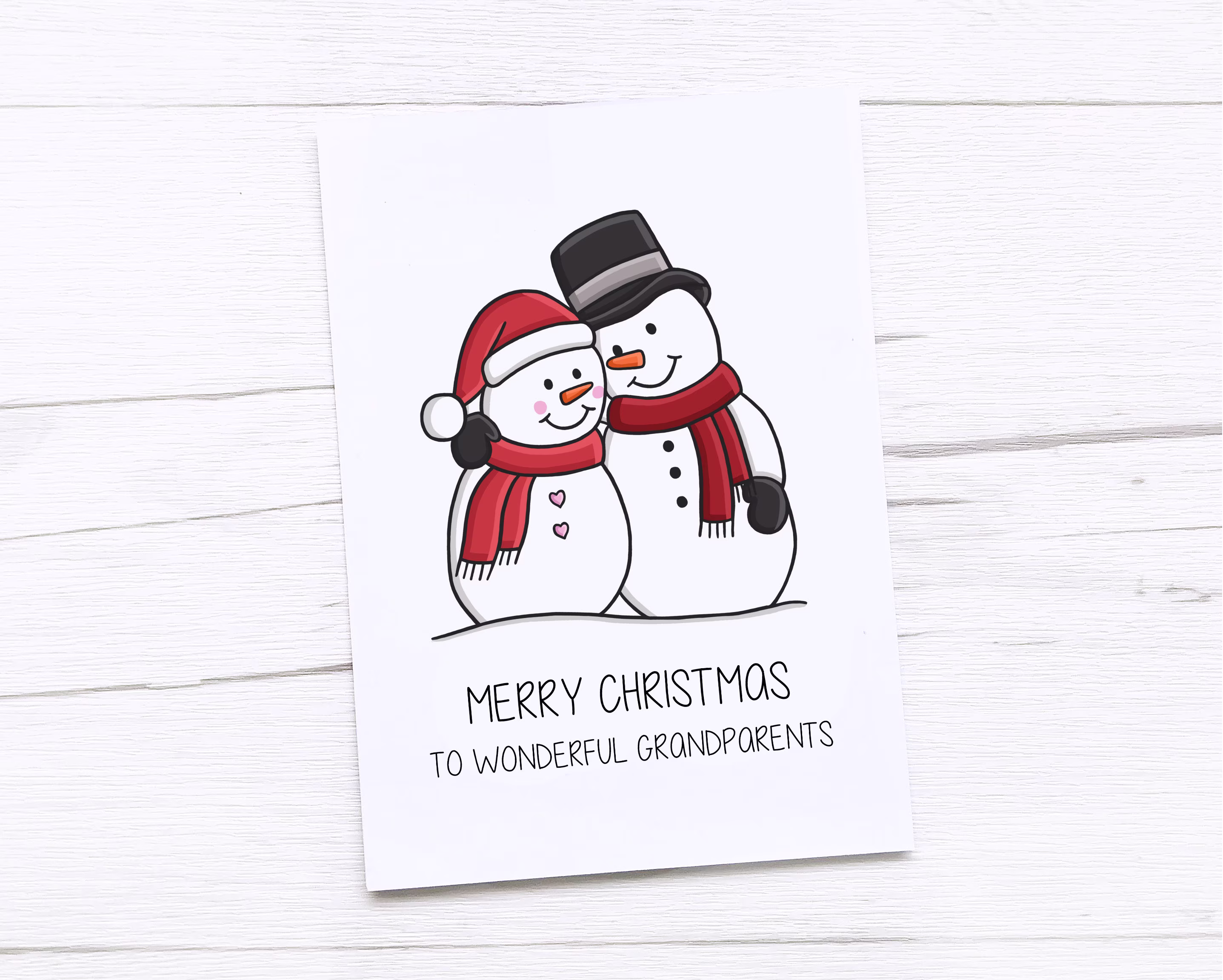 Happy Christmas Card | Merry Snowman Grandparents