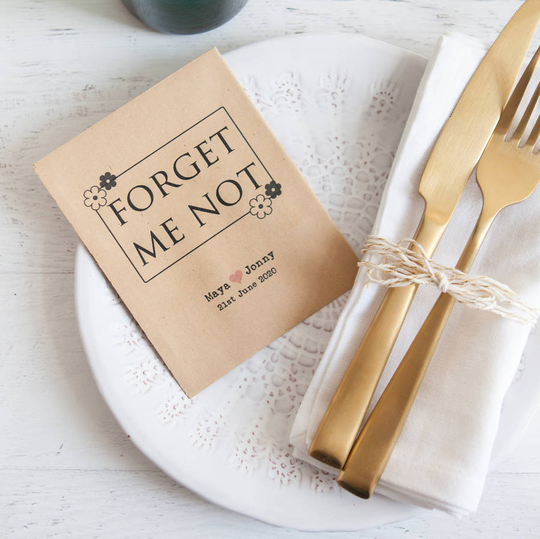 10 'Forget Me Not' Seed Packet Favours