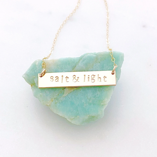Salt & Light, Gold Filled Necklace, Christian Baptism Gift, Gifts, Matthew 5 13-16