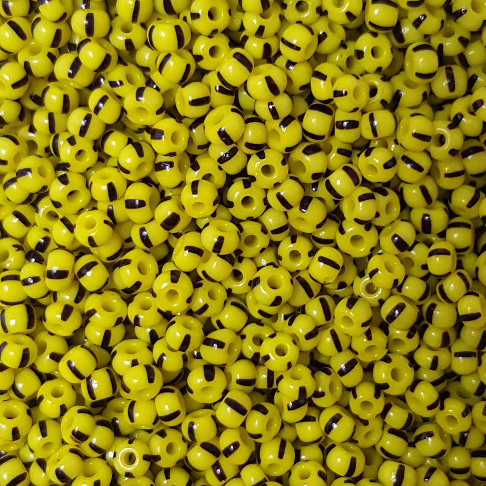 7/0 Czech Preciosa Glass Stripe Seed Beads, Yellow/Black | Col 83500 - 20 Grams