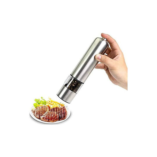 Einemgeld - Electric Salt and Pepper Grinder with Batteries - Stainless Steel Salt and Pepper Grinder - Salt and Pepper Shaker with led Light - 9' x