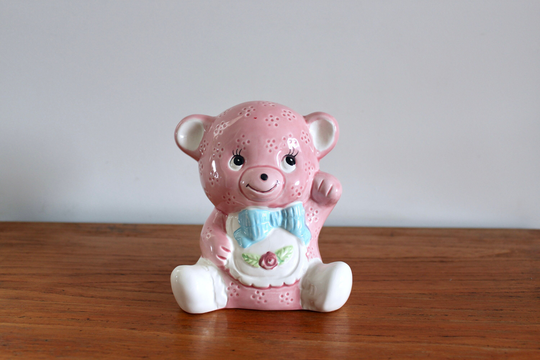 Vintage Kitsch Pink Bear Planter | Retro Plant Pot, Ceramic Bear, House Plants, Home, Baby Gift, Shower
