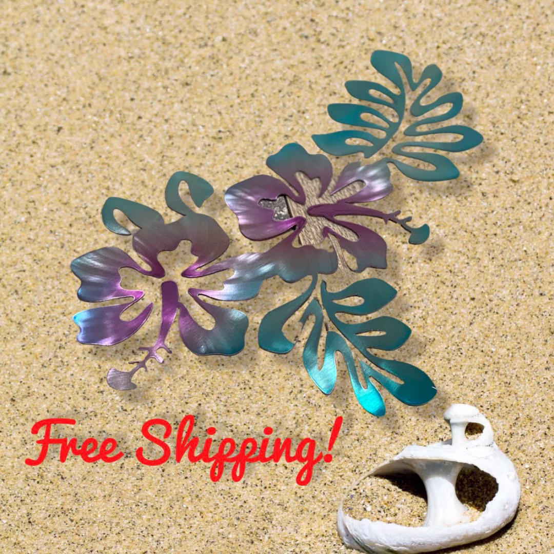 Hibiscus Wall Accent, Beach Decor, House Bathroom Hawaiian Decor, Pool House, Girls Room Little Mermaid Decor